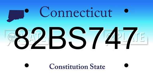 82BS747 Connecticut License Plate