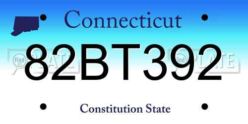 82BT392 Connecticut License Plate
