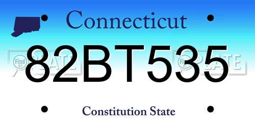 82BT535 Connecticut License Plate