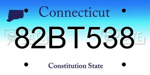 82BT538 Connecticut License Plate