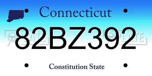 82BZ392 Connecticut License Plate