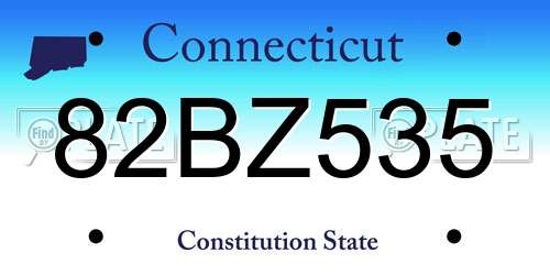 82BZ535 Connecticut License Plate