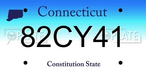 82CY41 Connecticut License Plate