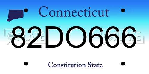 82DO666 Connecticut License Plate
