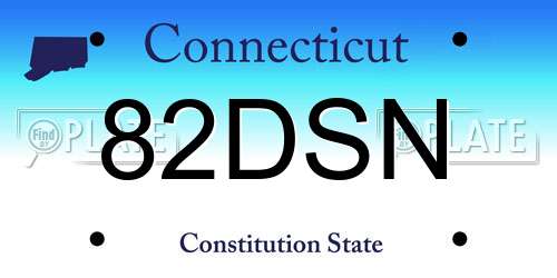 82DSN Connecticut License Plate
