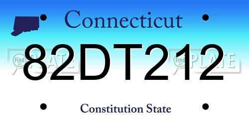 82DT212 Connecticut License Plate
