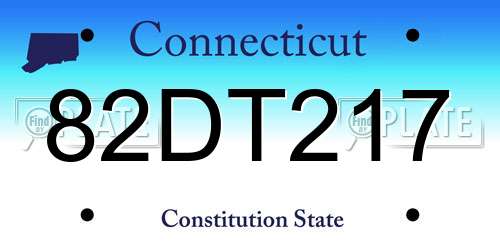 82DT217 Connecticut License Plate