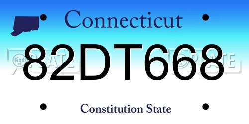 82DT668 Connecticut License Plate