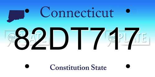 82DT717 Connecticut License Plate