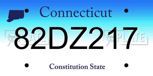 82DZ217 Connecticut License Plate