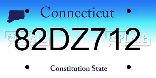 82DZ712 Connecticut License Plate