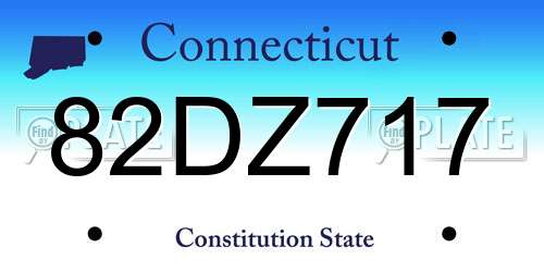 82DZ717 Connecticut License Plate
