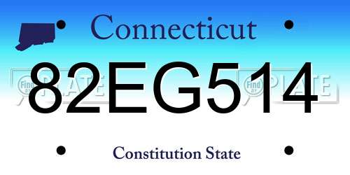 82EG514 Connecticut License Plate