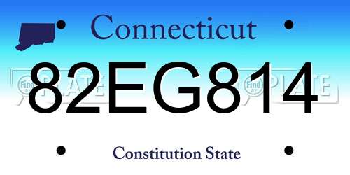82EG814 Connecticut License Plate