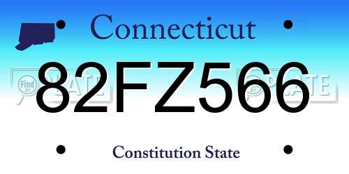 82FZ566 Connecticut License Plate