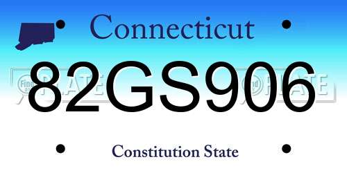 82GS906 Connecticut License Plate