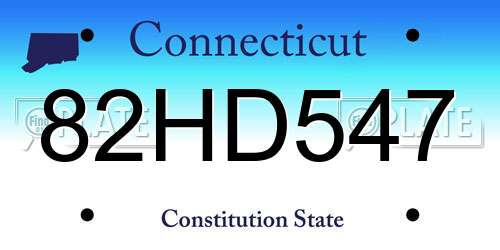 82HD547 Connecticut License Plate