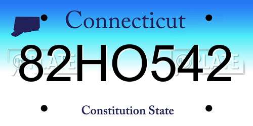 82HO542 Connecticut License Plate