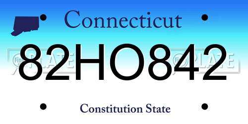 82HO842 Connecticut License Plate