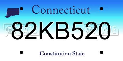 82KB520 Connecticut License Plate
