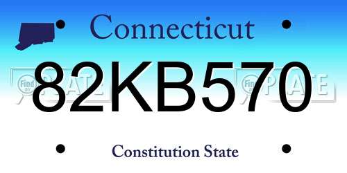82KB570 Connecticut License Plate