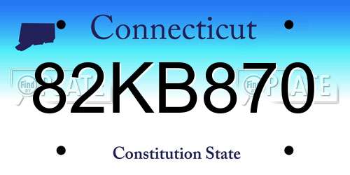 82KB870 Connecticut License Plate
