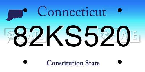 82KS520 Connecticut License Plate