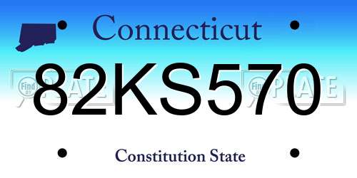 82KS570 Connecticut License Plate