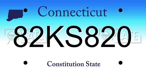 82KS820 Connecticut License Plate