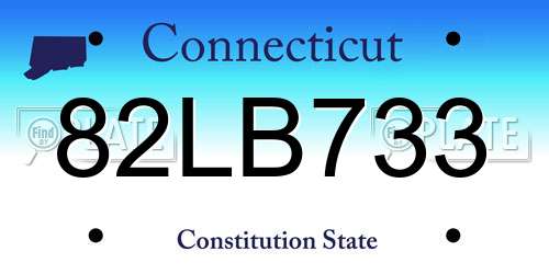 82LB733 Connecticut License Plate