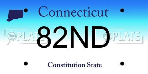 82ND Connecticut License Plate