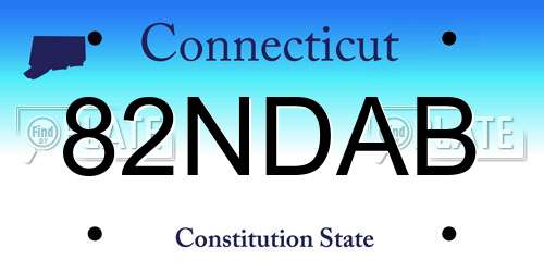 82NDAB Connecticut License Plate