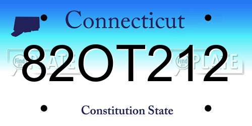 82OT212 Connecticut License Plate