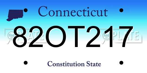 82OT217 Connecticut License Plate