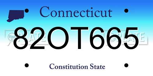 82OT665 Connecticut License Plate