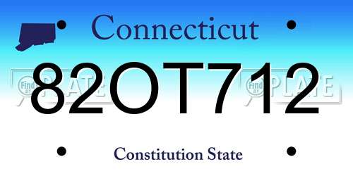 82OT712 Connecticut License Plate