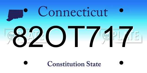 82OT717 Connecticut License Plate