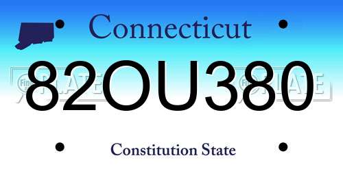 82OU380 Connecticut License Plate