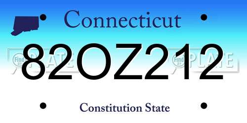 82OZ212 Connecticut License Plate