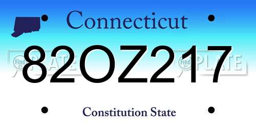 82OZ217 Connecticut License Plate