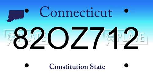 82OZ712 Connecticut License Plate