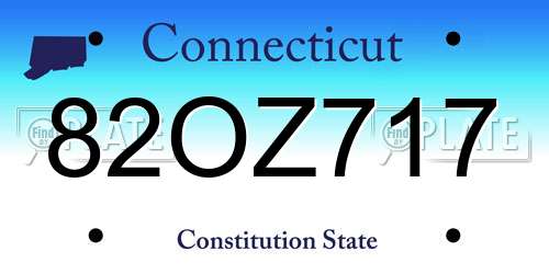 82OZ717 Connecticut License Plate