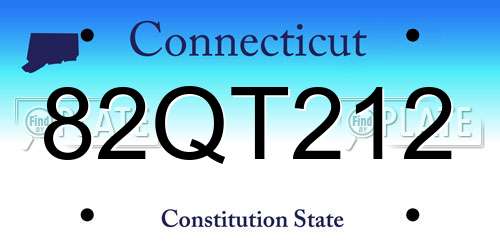 82QT212 Connecticut License Plate