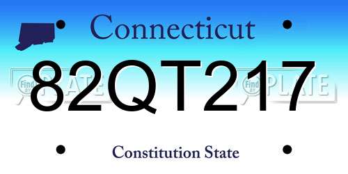 82QT217 Connecticut License Plate
