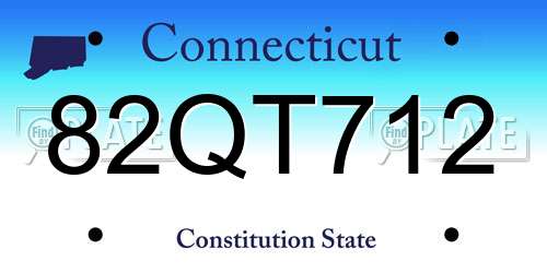 82QT712 Connecticut License Plate