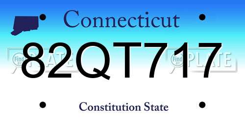 82QT717 Connecticut License Plate
