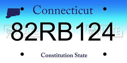 82RB124 Connecticut License Plate