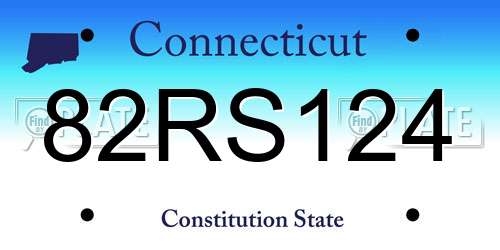 82RS124 Connecticut License Plate