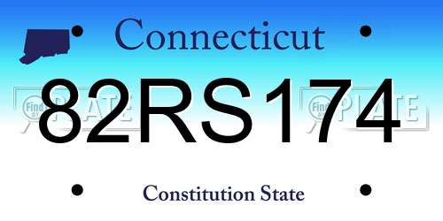 82RS174 Connecticut License Plate