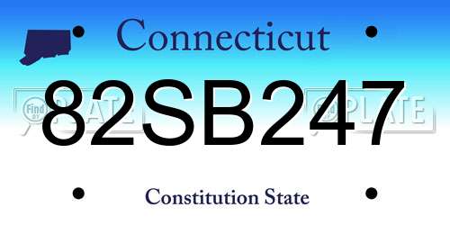 82SB247 Connecticut License Plate